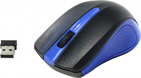 Мышь беспроводная Оклик 485MW USB, 1200 dpi, до 10 м, д/ноутбука, черный/синий